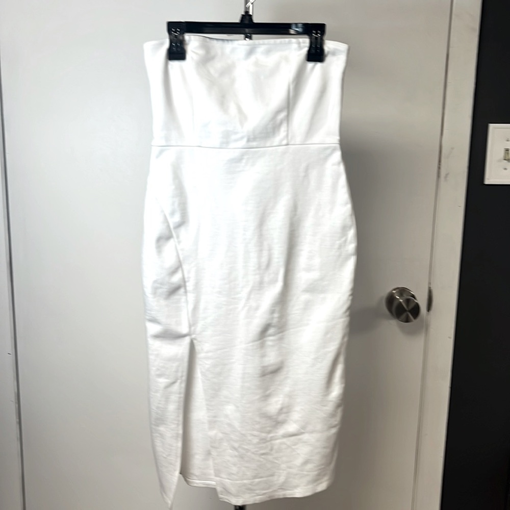 White tube dress with slit, Cotton blend, Forever 21